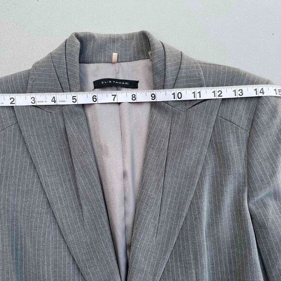 Elie Tahari Jacket Gray One Button Blazer Womens Size 2 - Picture 13 of 14